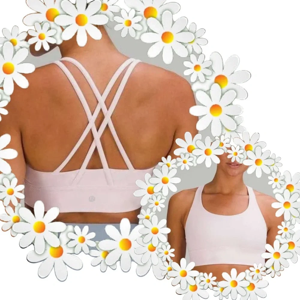 lululemon athletica Lululemon Energy Longline Bra Size 10 Flush Pink FUSP NWT - Picture 2 of 9